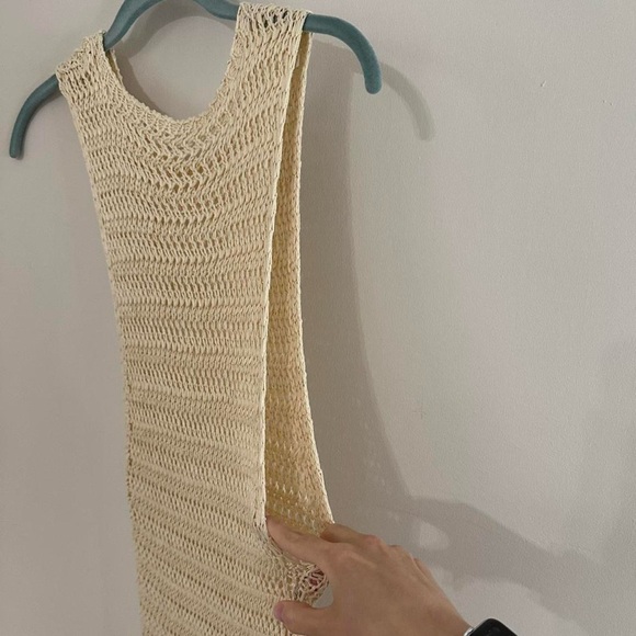 SHEIN Tan Ribbed Sleeveless Crocheted Dress - Picture 3 of 6